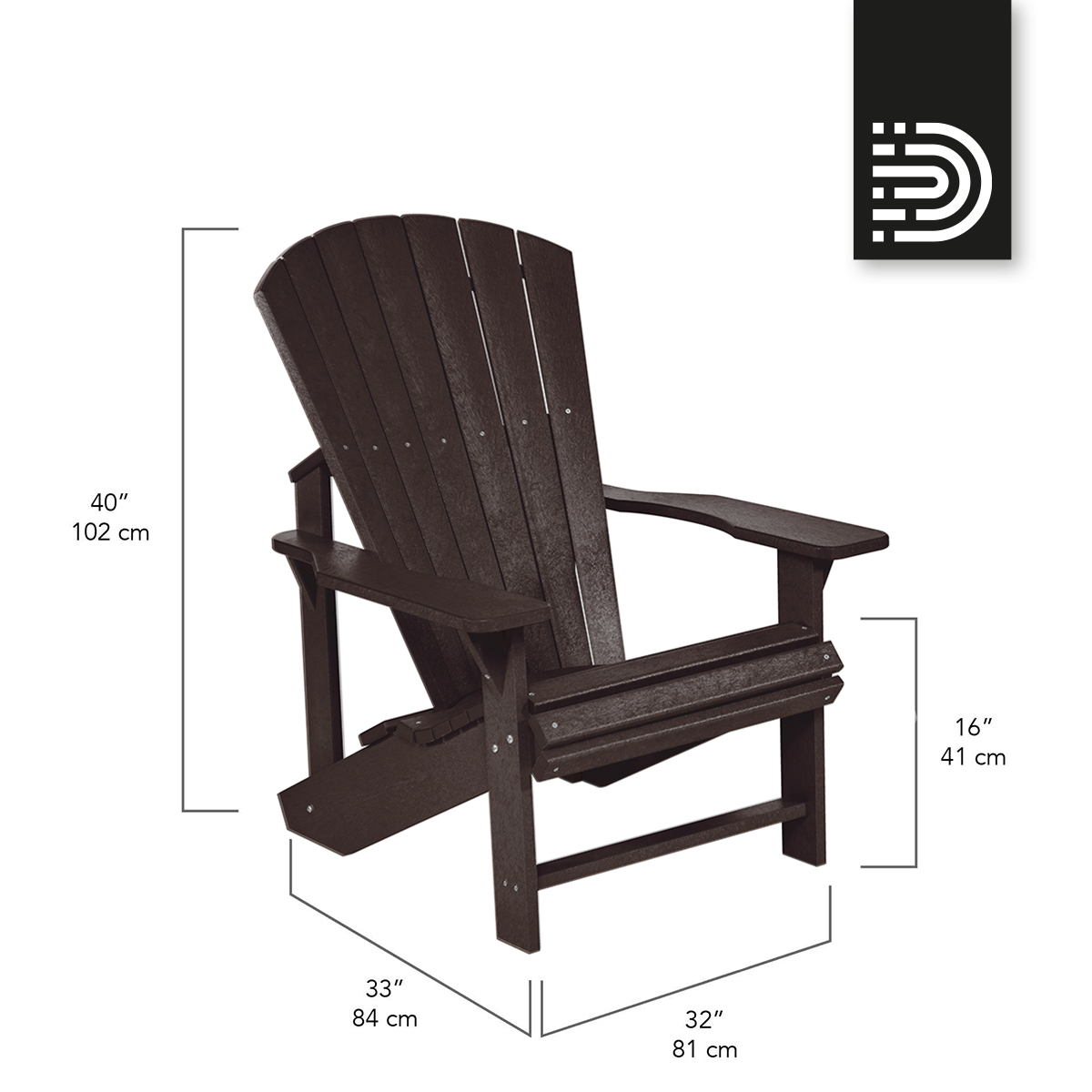  C01 Classic Adirondack Chair - chocolate 16