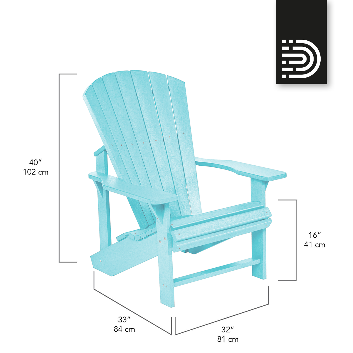  C01 Classic Adirondack Chair - aqua 11